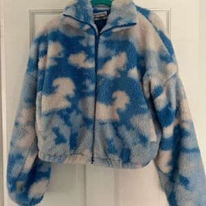 Urban outfitters cloud cropped teddy jacket